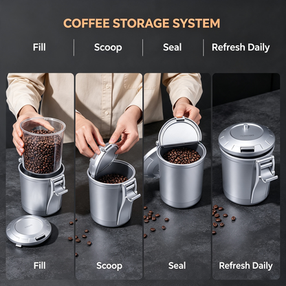 Airtight Metal Coffee Canister