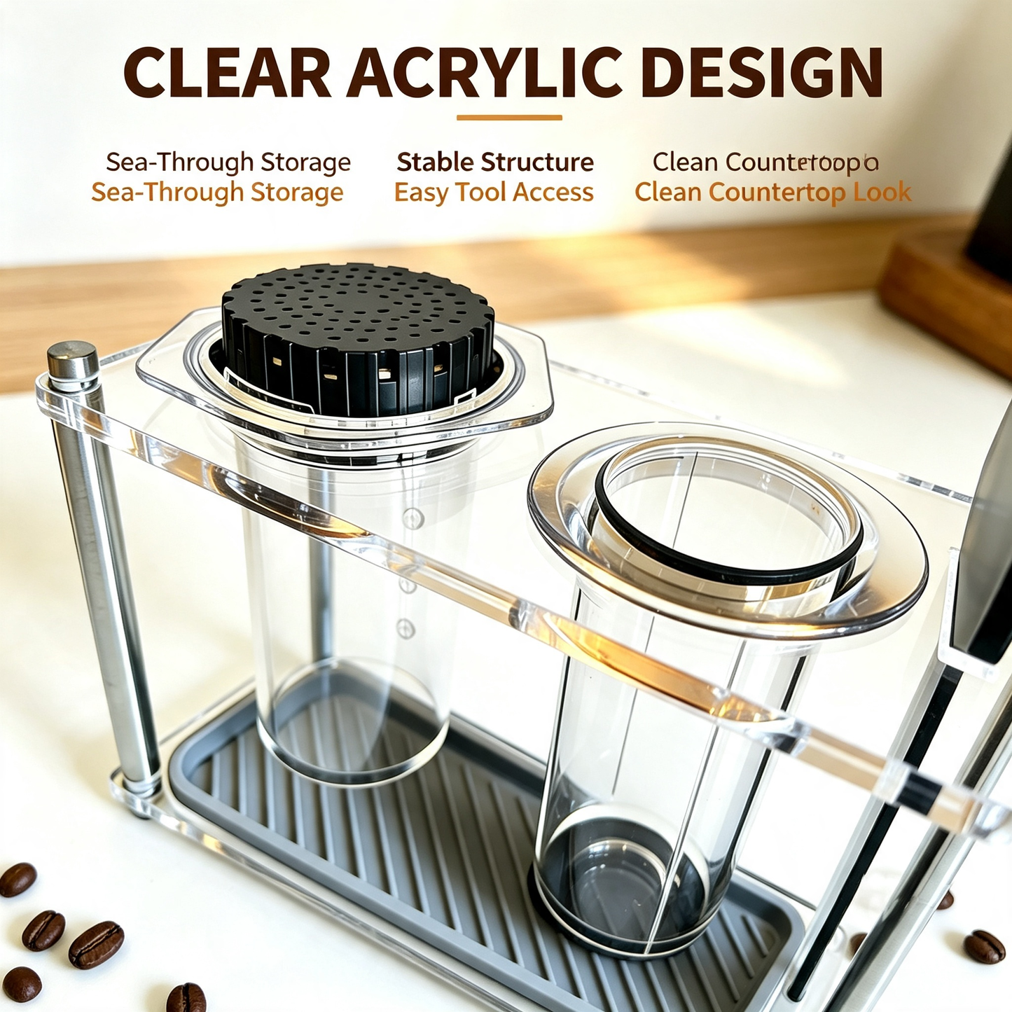 Clear Coffee Storage Rack