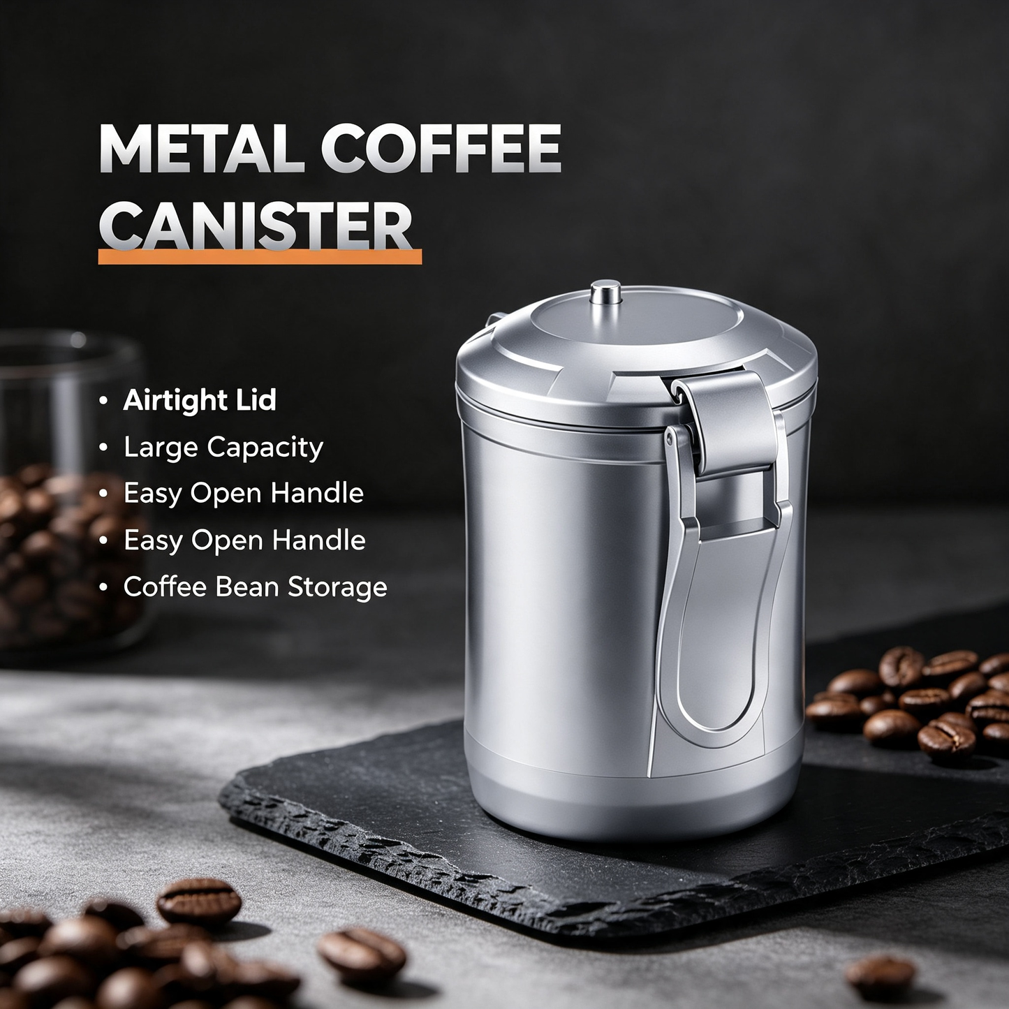 Airtight Metal Coffee Canister