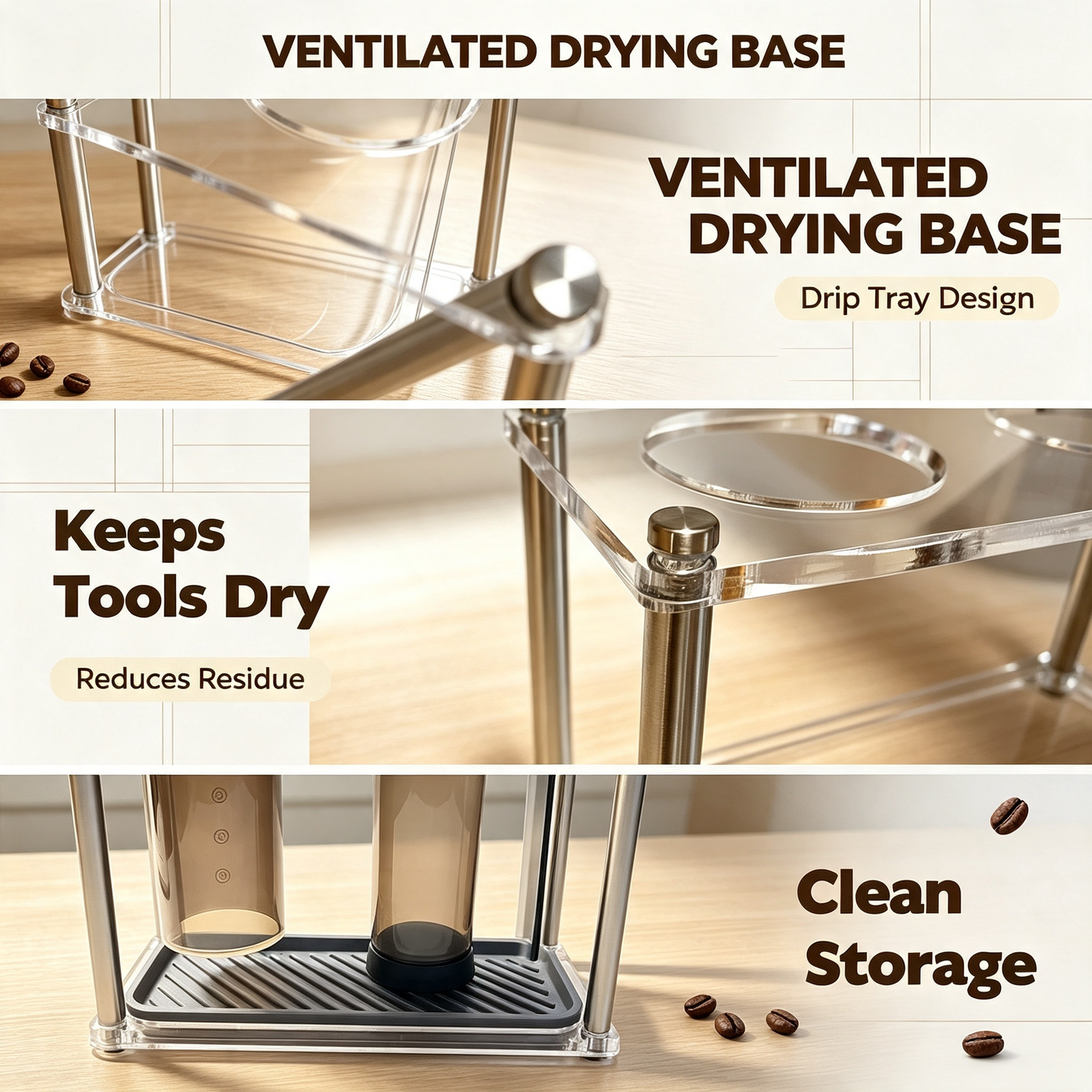 Clear Coffee Storage Rack